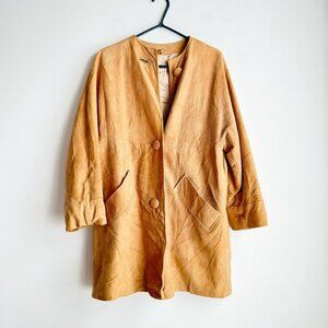 Vintage Etlin Toronto Deerskin Suede Buttery Soft Camel Beige Jacket M